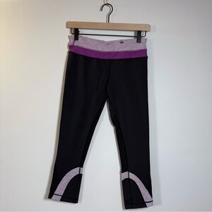 Lululemon Black Leggings with Lavender Trim